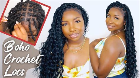 Crochet Boho Locs Beginner Friendly Synthetic Hair Tutorial Mermaid Hairstyle Youtube