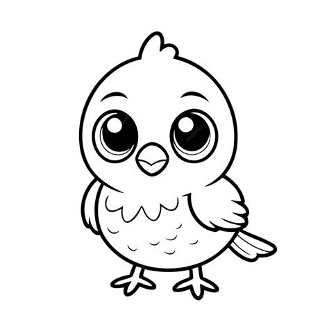 adorable bird drawing  kids page premium ai generated vector