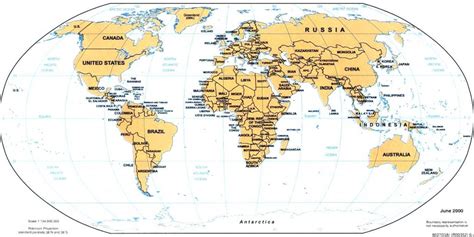 Free Large World Map With Continents [Continents Of The World] | World ...