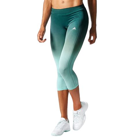 Adidas Performance Womens Adipure Capri 34 Running Gym Sports Tight Leggings Ebay