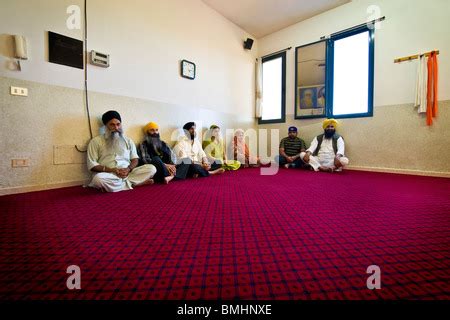 Prayer hall, Sikh community, Sikhdharma Gurdwara Singh Sabha Stock ...