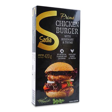 Sadia Primo Chicken Burger Patties Rosemary Thyme 420g