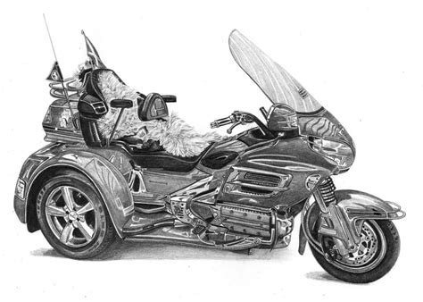 Motorbike Drawings by Angela of Pencil Sketch Portraits