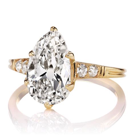 3 46ct Pear Shaped Engagement Ring In 6 Prong Setting Andria Barboné Jewelry