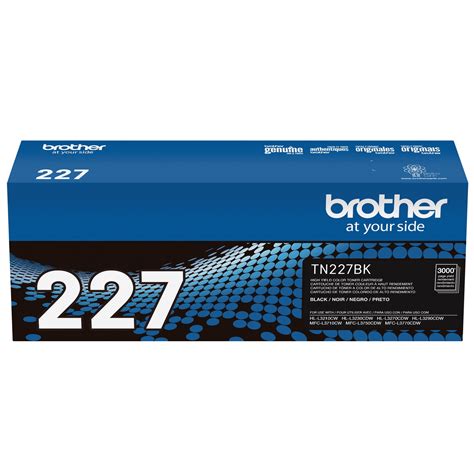 Brother Genuine TN 227BK High Yield Black Toner Cartridge For