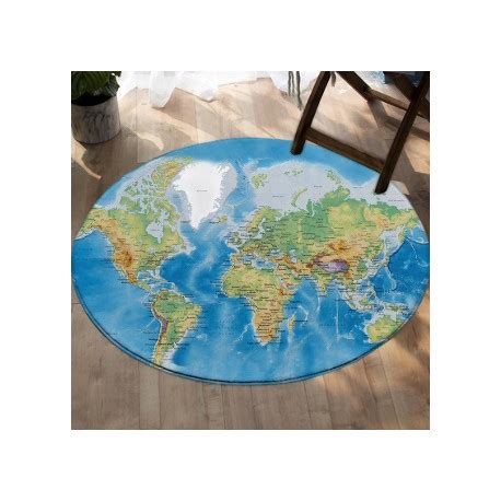 Tapis Rond Carte Du Monde Pour Bureau Et Salon Acheter Tapis Avec