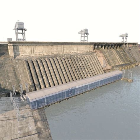 Hydroelectric power station 3D model VR / AR ready