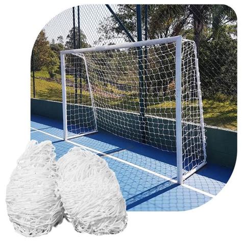 Par De Rede Para Trave De Gol Futsal Fio Mm Nylon Futebol De Sal O