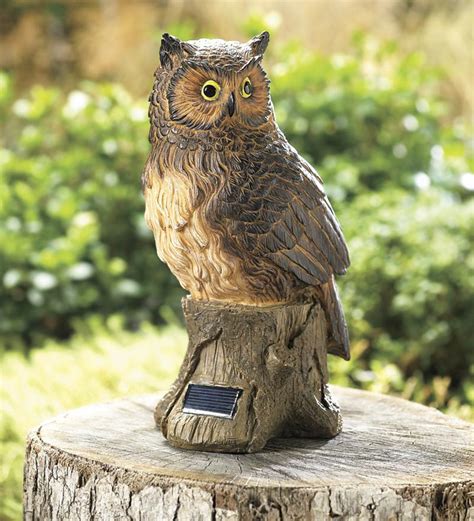 Solar Night Owl Garden Statue Wind And Weather