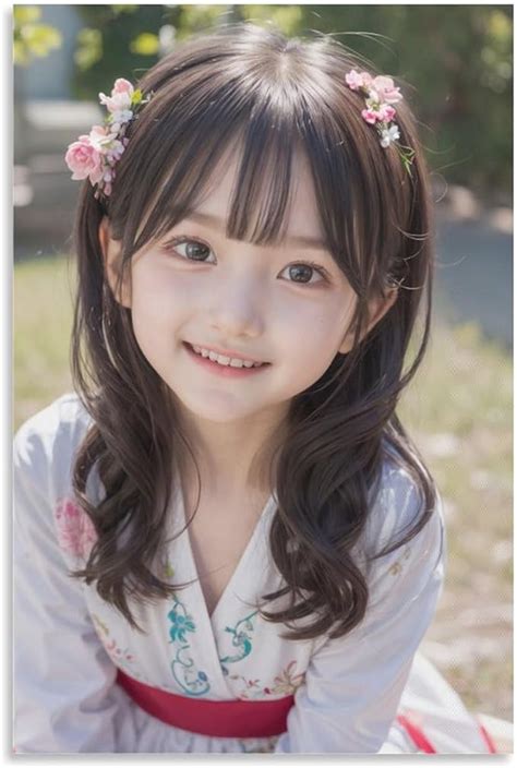 Jp 童顔のロリータ少女 6 かわいいポスターヌード大胆露出、写真絵画 壁飾り キャンバス 印刷 ポスター