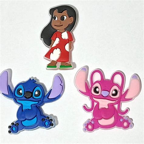 Aplique Lilo Stitch e Angel Emborrachado Pacote C 6 Peças