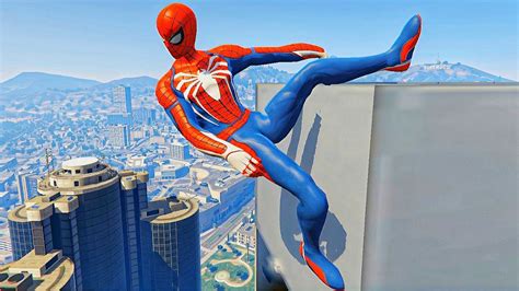 GTA 5 Iron Spiderman Falling Off Highest Building 58 Euphoria