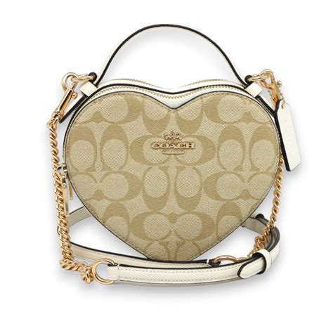 Bolsa Coach Heart Crossbody Beige Para Dama