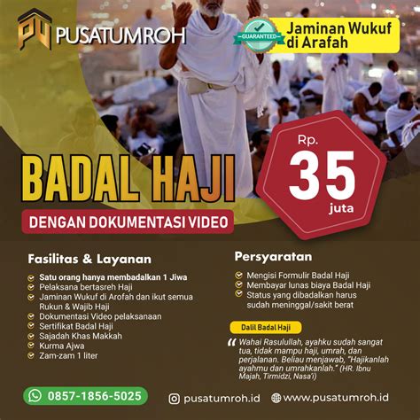 Badal Haji Tahun 2024 Pelaksana Berizin Jaminan Wukuf Di Arafah