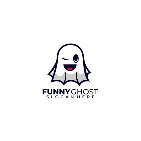 Premium Vector Cute Ghost Logo Illustration Template Icon