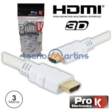 Cabo Hdmi Dourado Macho Macho Branco Mt Prok Tecnomartins Pt