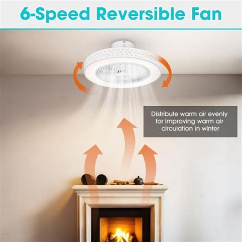 20 Enclosed Ceiling Fan with Light Dimmable APP Control Low Profile ...