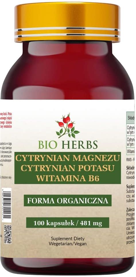 Bio Herbs Cytrynian Magnezu Potasu I Witamina B Kaps Opinie I