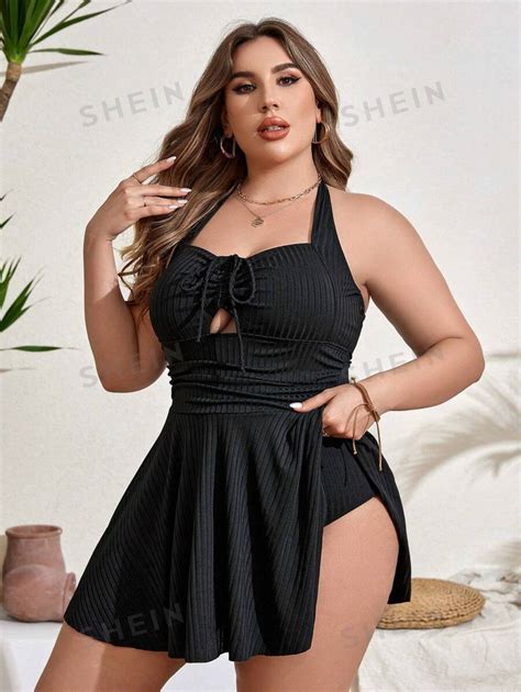 Shein Swim Curve Conjunto De Bikini De Talla Grande Con Top De Tirantes