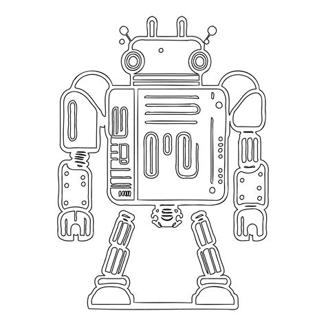 Robot outline illustration sketch 48061227 Vector Art at Vecteezy