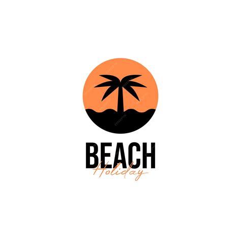 Premium Vector Beach Sunset And Palm Tree Logo Design Concept Vector