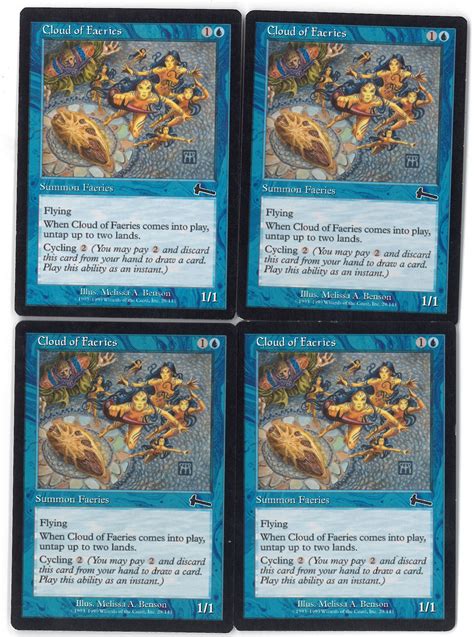 Magic The Gathering Urzas Legacy Playset Cloud Of Faeries X4 Slight