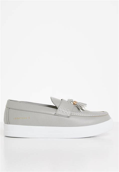 J Tassel Grey Jonathan D Slip Ons And Loafers