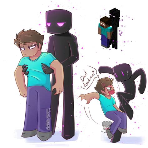 Herobrine Vs Enderman Jsjsjsb By Vruzzt On Deviantart