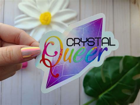 Crystal Queer Holographic Sticker Vinyl Decal Gay Pride Pagan Witchy Etsy