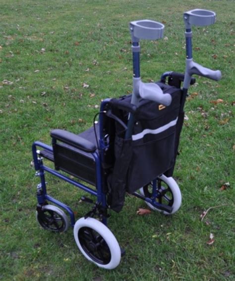 Wheelchair Scooter Bag With Crutches Holder Fits Most Wheelchairs And