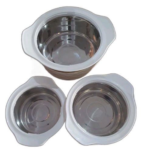 Plain White And Golden Modware Insulated Hot Pot Model Name Number Koh E Noor Capacity G