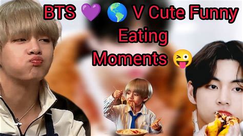 Bts 💜 V Cute Eating Moments ️😺 Only Eating 😋 Dont Miss The End