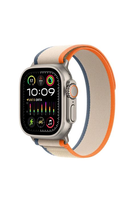 Apple Watch Ultra Gps Cellular Mm Titanyum Kasa Ve Turuncu Bej