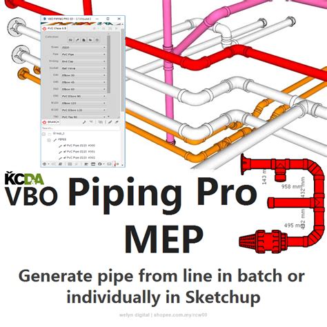 Sketchup Plugins Extension 2024 Vbo Piping Pro 3 Generate Pipe