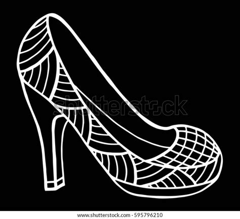 Hand Drawn Outline Ornamental High Heel Stock Vector Royalty Free