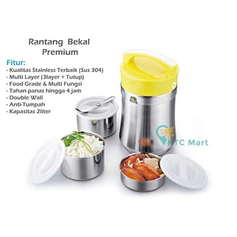 Jual Ktcmart Rantang Bekal 2 L Rantang Makanan Stainless Steel