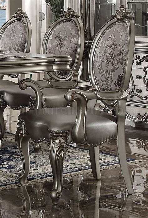 Versailles Dining Table 66820 In Antique Platinum By Acme