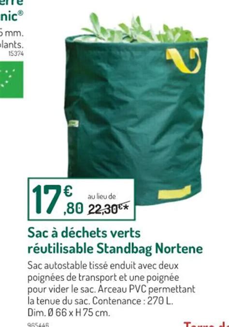 Promo Sac a déchets verts reutilisable standbag nortene chez Botanic