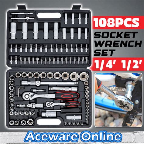 TOP HELPER TH108 108PCS Socket Wrench Set Spanner Wrench Tool Box Set ...