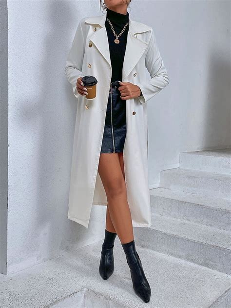 White Trench Coat Outfit White Leather Jacket Outfit White Long