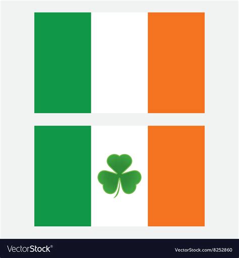 Ireland flag with shamrock leaf isolated Vector Image