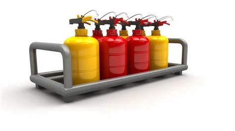 3d Rendering Of Isolated Gas Cylinders And Palette On White Background