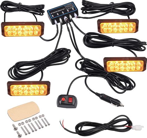 Justech Led Luce Stroboscopica Auto V V Luce Lampeggiante