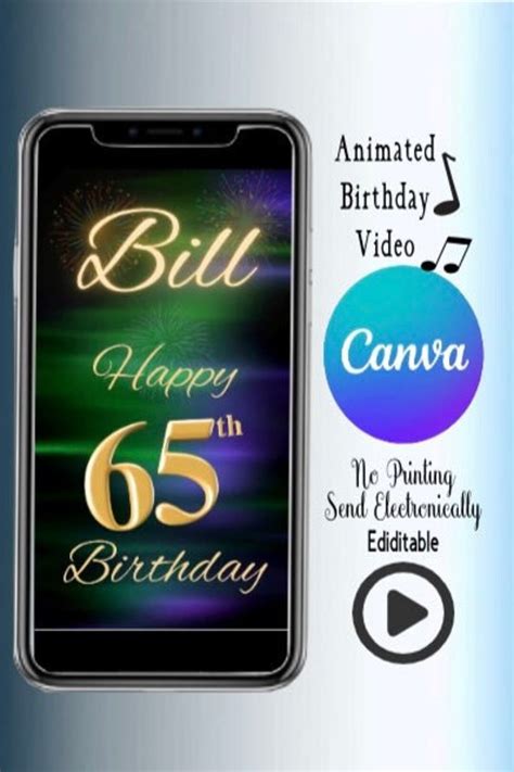 Personalized 65th Birthday Videocustomizable 65th Birthday Greeting