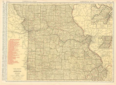 Mapa Del Estado De Missouri De Rand Mcnally Antique Maps Of The