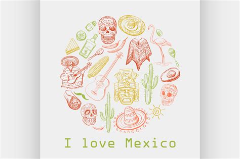 Mexican culture symbols By Netkoff | TheHungryJPEG