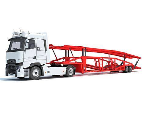 Car Carrier Semi Truck Trailer D Model Cgtrader