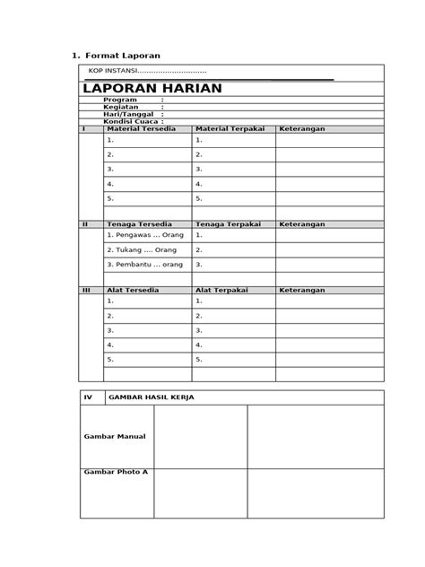 laporan harian  mingguan proyek