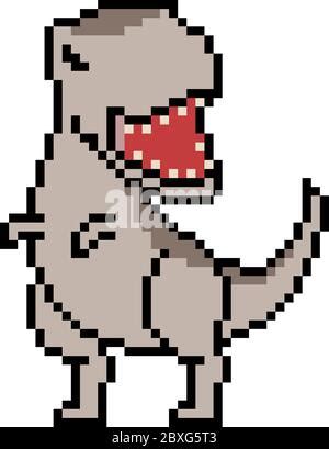 Tyrannosaurus Pixel Art Dinosaur T Rex Pixelated Bit Illustration