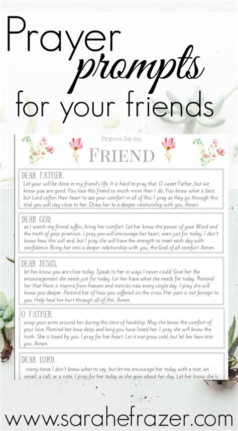 Friends Prayer Prompts - Sarah E. Frazer